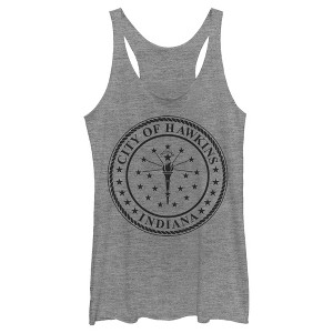 Women's Stranger Things City of Hawkins Crest Racerback Tank Top - 1 of 3