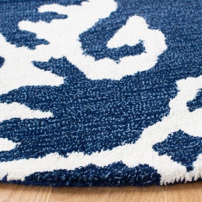 Wyndham Royal Blue and Ivory Wool Tufted Area Rug 4' x 6'