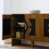 Lyngins Sideboard Buffet Cabinets with Metal Handles,Wood Legs,Diamond Geometric Pattern Coffee Bar Cabinets,Credenzas for Kitchen,Entryway - 4 of 4