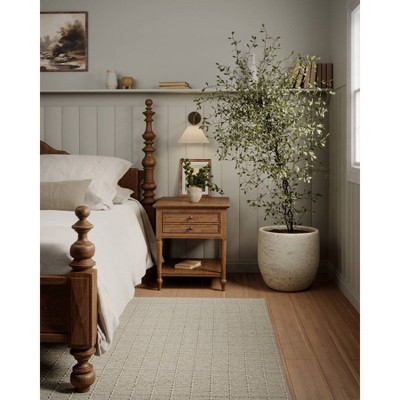 Natural Hand-Loomed Wool Blend Stripe Rug