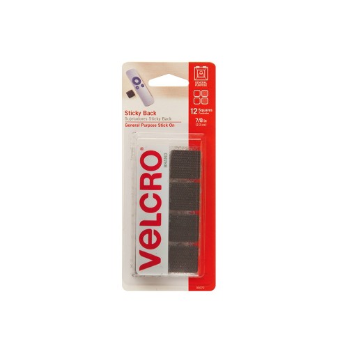 Velcro 7/8 Sticky Back Squares Adhesives Black : Target