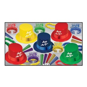 Beistle New Year Legacy Assortment for 10 guests includes 45 items Silver - 1 of 3