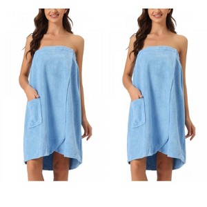 INSPIRE CHIC Women's 2 Pcs Bath Gym Towel Wrap with Shower Cap Spa Robe - 1 of 4