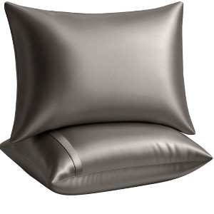 BLISSFORD Satin Pillowcase with Zipper, Satin Pillow Cases 2 Pack, Silk Pillow Cover - 1 of 4