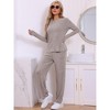 INSPIRE CHIC cheibear Women's Crewneck Soft Long Sleeve with Pocket Pajamas Set - 2 of 4