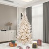 Vickerman 7.5' Flocked Vintage Fir Artificial Christmas Tree, Warm White LED Lights - 3 of 3