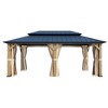 EROMMY 12'x20' Metal Frame Double Roof Gazebo, Outdoor Hardtop Gazebo, Permanent Gazebo Pavilion for Patio - 3 of 3