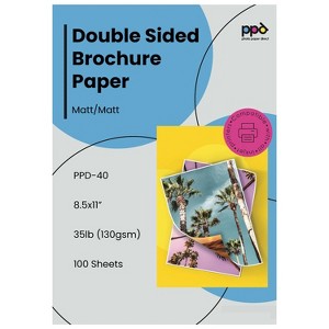 PPD Matte Double Sided Photo Paper (Brochure Paper) 8.5x11 100 sheets 130 gsm for Inkjet Printers - 1 of 4