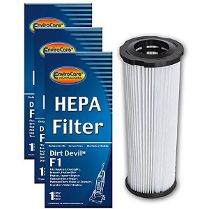 EnviroCare Premium Replacement Vacuum Cleaner HEPA Filters made to fit Dirt Devil Type F1 Bagless Uprights 3 Filters - 1 of 4