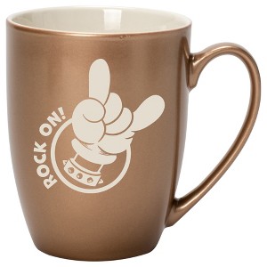 100 North Heavy Metal 10 Ounce Bronze Metallic Finish, Comfortably Fits Your Hands, New Bone China Coffee Tea Cup Mug, Rock On! - 1 of 1