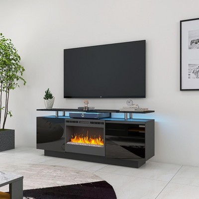 NicBex TV Stand for 70 Inch TV with Starage Space,TV Entertanment Center with Electric Fireplace,Modern TV Console Table for Living Room