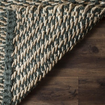 Hand-Knotted Coastal Charm Blue & Natural Jute 9' x 12' Area Rug