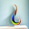 HomeRoots 12" Clear Red Blue Yellow Murano Glass Modern Abstract Tabletop Sculpture - 2 of 4