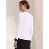 Allegra K Women's Contrast Long Sleeve Button Decor Front Square Neck Elegant Work Blouse - 3 of 4