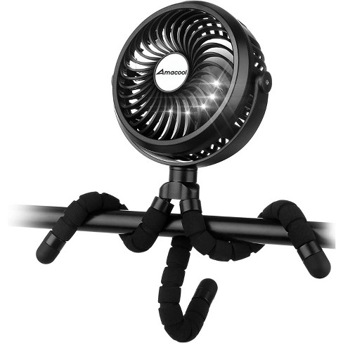 Panergy Battery Operated Stroller Fan Flexible Tripod Clip On Fan With 3 Speeds And Rotatable Handheld Personal Fan Black Target