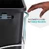 Home Zone Living 15 Gallon Large Pull-Out Dual Trash and Recycling Can with In-Cabinet Slide-Out Frame - 3 of 4