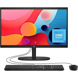 HP 22-dg0029 21.45" FHD AIO Intel Processor N100 8GB 256GB W11H Black - Manufacturer Refurbished - 1 of 4