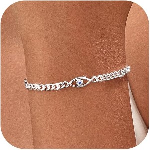 Dainty Gold Bracelet for Women 18K Gold Plated Tennis Evil Eye Cross Bracelet Trendy Classic Festival Jewelry Gifts - 1 of 4