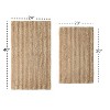 Knightsbridge Stylish And Comfortable Traditional Linear Design 2 PC Cotton Bath Rug Set 20"x30" & 24"x40" Natural - 3 of 4