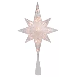 Northlight 11" Lighted 8 Point Bethlehem Star Christmas Tree Topper - Clear Lights , Green Wire