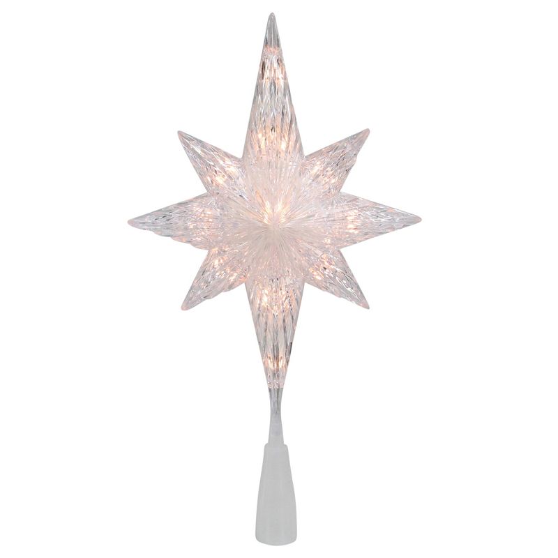 Northlight 11" Lighted 8 Point Bethlehem Star Christmas Tree Topper - Clear Lights , Green Wire, 1 of 4