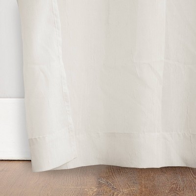 72"x51" Erica Crushed Sheer Voile Grommet Top Curtain Panel Off White - No. 918: Modern 72 Inch Sheer Curtain Panel