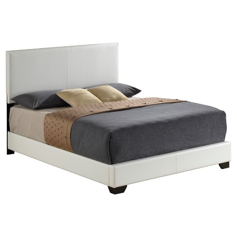 Ireland III Queen Bed White Faux Leather   Acme Furniture : Target