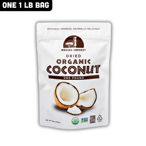 Mavuno Harvest Organic Dried Coconut Fruit Snacks, a Vegan & Gluten Free Healthy Snack with No Preservatives or Added Sugars - 1 LB Bag - 1 of 4