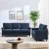 Mjkone 2 Piece Living Room Sofa Set with Riveted Design,Chenille W76''3-Seater Sofa Couch with W53''Loveseat Sofa - 2 of 4