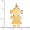 Black Bow Jewelry 14k Yellow Gold Satin Girl Engravable Charm or Pendant, 16mm - 4 of 4
