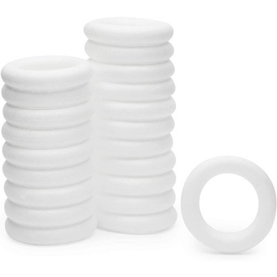 Bright Creations 24-Pack White Round Foam Circle Rings, DIY Arts and Crafts Supplies (2.75 in)