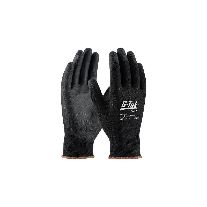G-Tek GP Polyurethane Coated Gloves Black Dozen (33-B125/M) 177596, 1 of 3