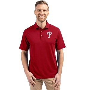 Philadelphia Phillies Cutter & Buck Virtue Eco Pique Recycled Mens Big and Tall Polo - 1 of 1