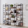 Acekool Triple Column 5-Tier Bookshelf, Tall Adjustable Display Shelves, Industrial Bookcase for Living Room, Bedroom, Office, Vintage Style - 4 of 4