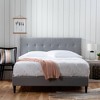 Tara Upholstered Platform Bed Frame with Square Tufted Headboard - Brookside Home - 2 of 4