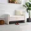 Modern Bed End Bench,Teddy Upholstered Large Foot Rest Stool,Window Vanity Bench With Arms And Storage For Living Room,Bedroom-Cuddlewood - 2 of 4