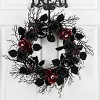 22" Halloween Black Rose Wreath - National Tree Company - 4 of 4