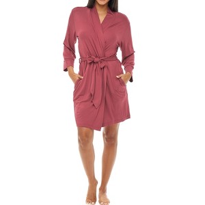 ADR Women's Classic Soft Knit Short Lounge Robe with Pockets - 1 of 3