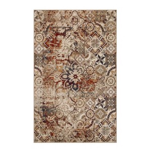 Vintage Traditional Distressed Floral Medallion Indoor Runner or Area Rug by Blue Nile Mills - 1 of 4