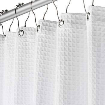 Creative Scents Matte White Waffle Shower Curtain