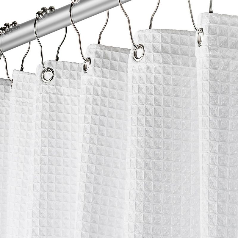 Creative Scents Matte White Waffle Shower Curtain, 1 of 8