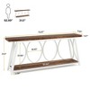 Resenkos Entryway Table, Console Sofa Table,2-Tier Console Table, 70.9" Industrial Sofa Table Behind Couch with Shelves,White & Brown - 4 of 4