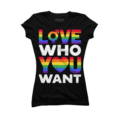 Adult Design By Humans Pride Love Who You WantBy BiTee T-Shirt