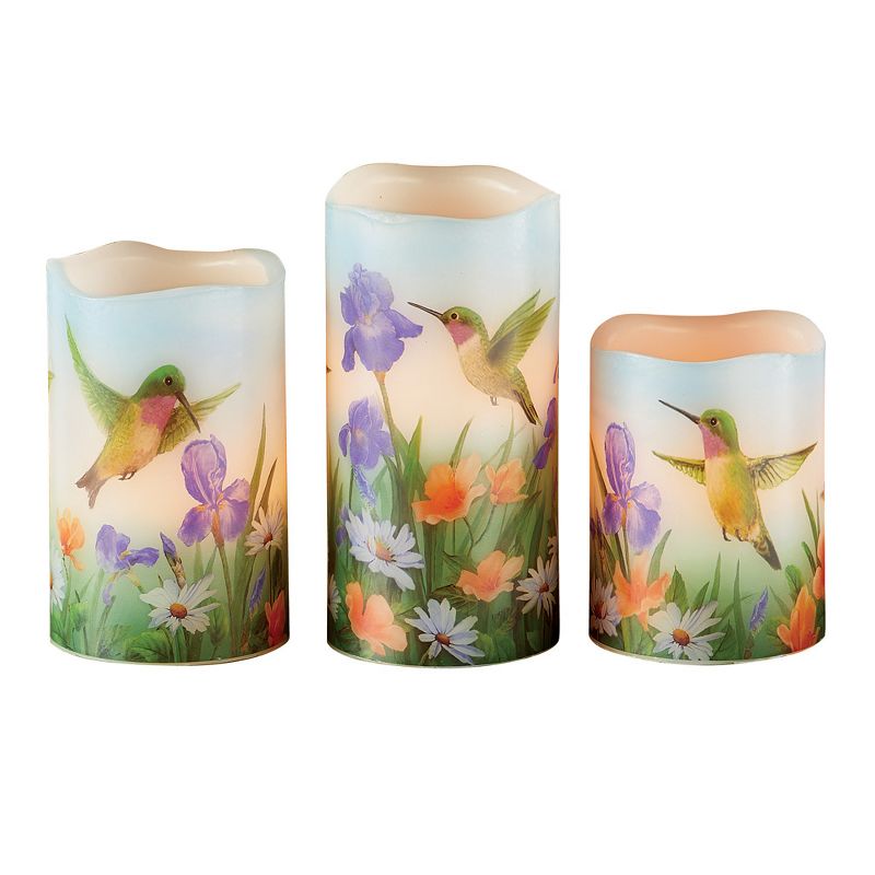 Collections Etc Realistic Flickering Flames Hummingbird Candle Set - Set of 3 3 X 3 X 5, 1 of 3