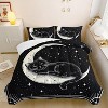 Hachikiko Black Cat on Moon Star 3D Print Comforter Set,Cute Kids Toddlers Bedding Room Decor - 4 of 4
