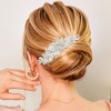 Unique Bargains Women's Rhinestone Hair Bride Wedding Comb 1 Pc Silver Tone 3.94"x2.36" - 3 of 4