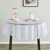 Juvale Round White Lace Vintage Tablecloth, Floral Pattern for Wedding Reception, Christmas Party (59 In) - 3 of 4