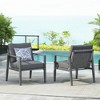 TiramisuBest Silver Aluminum Lounge Chair with Rope Accents & Cushions,Modern Indoor & Outdoor Seating (Gray/Silver+White) - 3 of 4