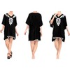 LA LEELA women's Vacation Casual Swim Holiday Beachwear Summer Beach Dress Plus Size Fashion Bathing Suit Cover-up 2X-3X Black, Solid - 4 of 4