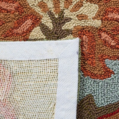 Handmade Blue and Green Floral Kids Area Rug